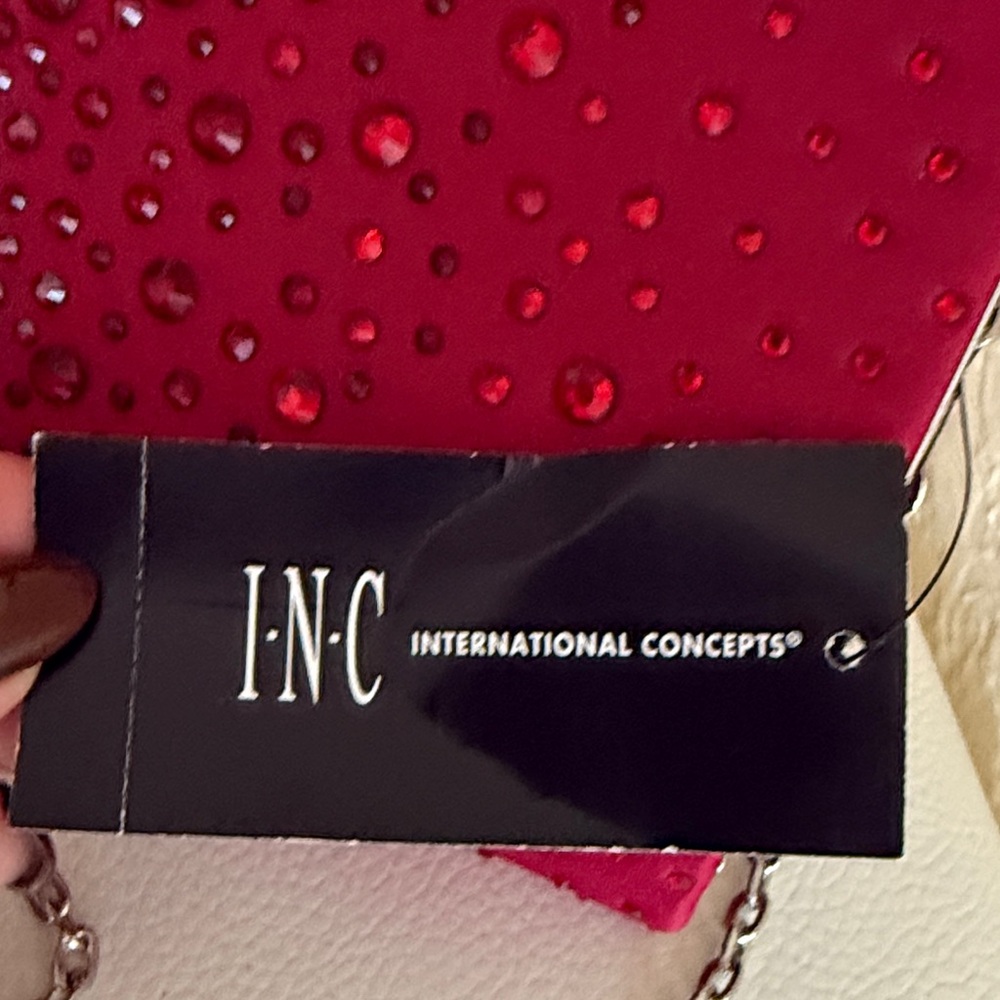 INC Elegant Red Clutch with Chain Strap - Picture 2 of 10